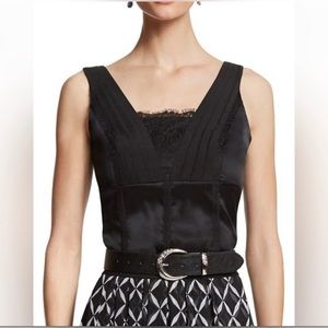 🆕 WHBM Silk Lace Trim Tank/Shell - Sz 6